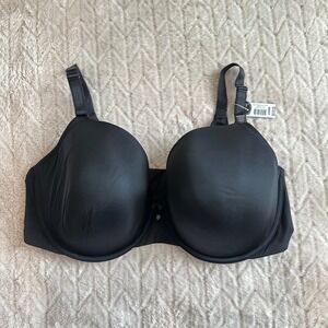 Torrid 360 Back Smoothing T-Shirt Bra Black Underwire Lightly Lined 42DDD NEW